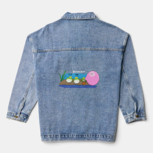Veste En Jean Jolie grenouilles drôles bubblegum dessin animé il