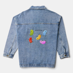 Veste En Jean Jolie jellybeans bondissant dessin animé