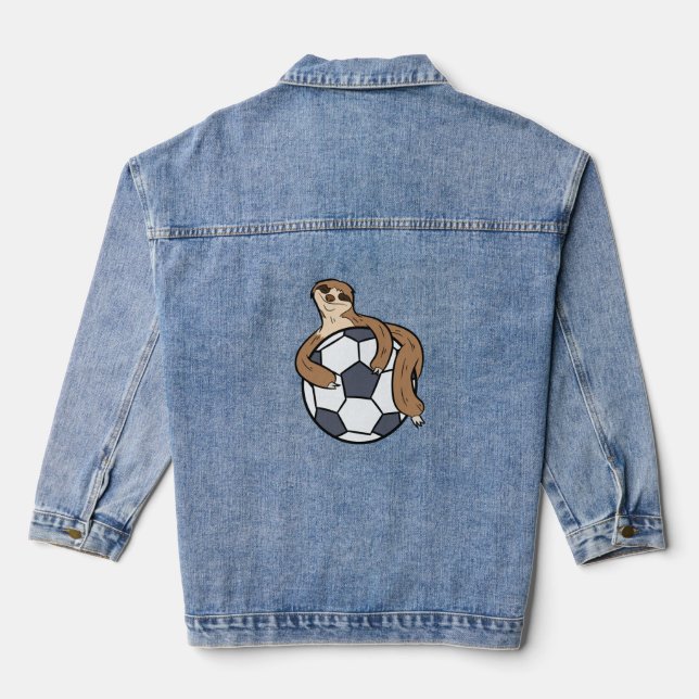 Veste En Jean Jolie Sloth Soccer Kids Lazy Sloth Avec Balle De F (Verso)