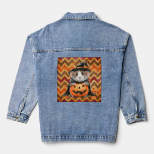 Veste En Jean Jolie Sorcière Guinée Cochon Halloween Chevron