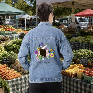 Veste En Jean Jolies fleurs sauvages de furet sableux en bois ve