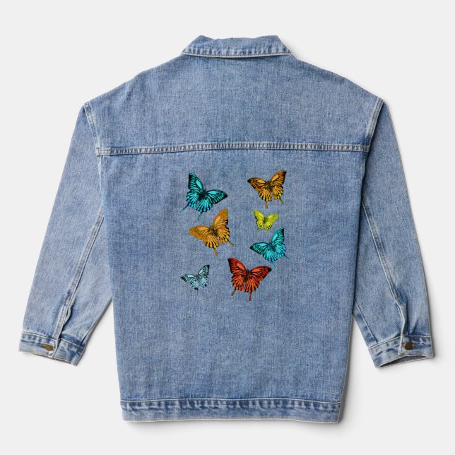 Veste En Jean Jolies papillons (Verso)