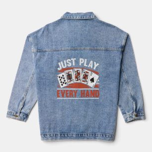 Veste En Jean Jouer À Chaque Main Texas Holdem Bluff Poker Pla