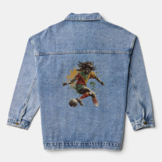 Veste En Jean Joueur de football rasta