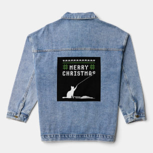 Veste En Jean Joyeux chat de Noël Douille moche