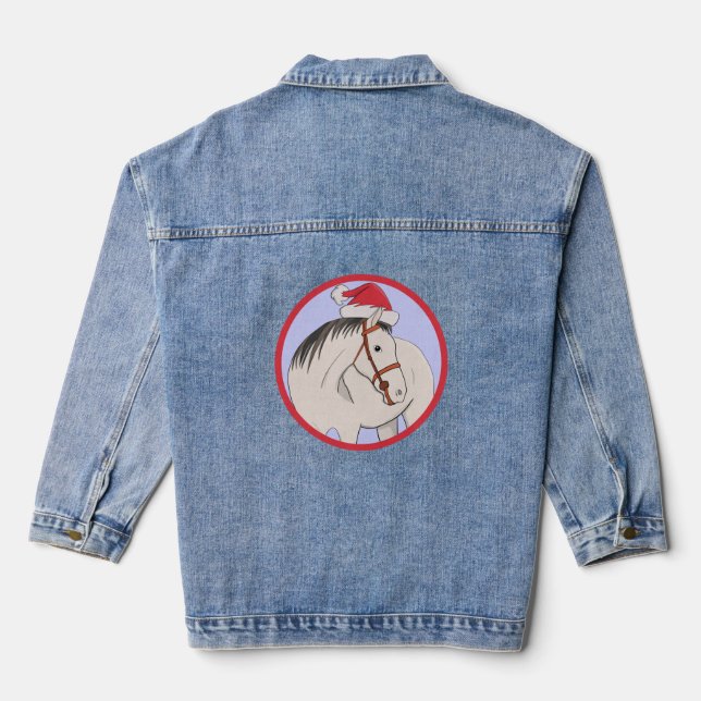 Veste En Jean Joyeux Cheval de Noël (Verso)