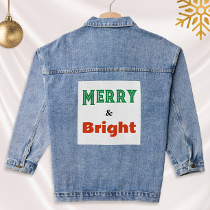 Veste En Jean Joyeux et Lumineux Noël Coloré et Élégant