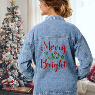Veste En Jean Joyeux Festif Et Fêtes De Noël Lumineuses