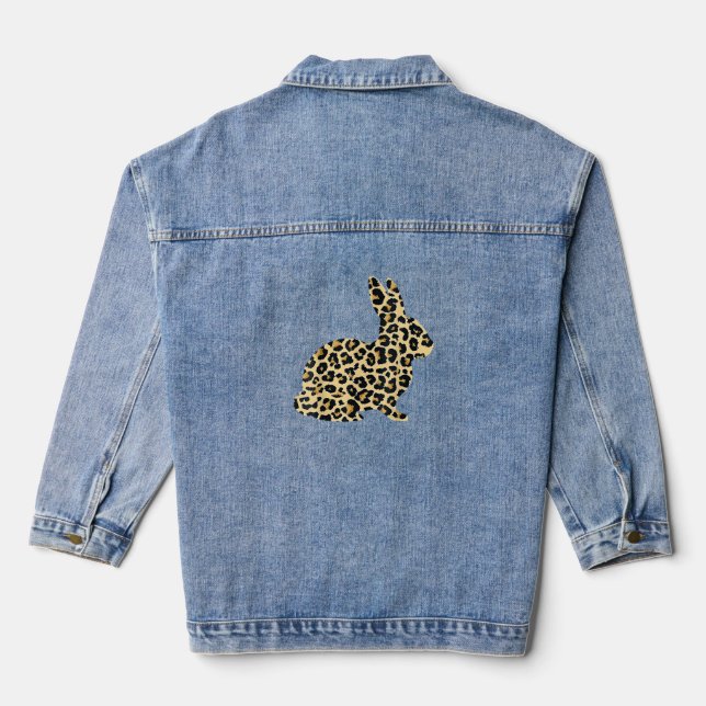 Veste En Jean Joyeux lapin léopard de Pâques _1 (Verso)