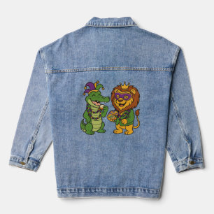 Veste En Jean Joyeux Mardi Gras Alligator & Lion