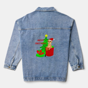 Veste En Jean joyeux noël meerkat père Noël drôle
