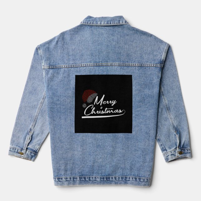 Veste En Jean Joyeux Noël Noël présent Père Noël (Verso)