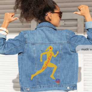 Veste En Jean Joyeux TRAVAILt LE DOT ROUGE DE DIEU CHRÉTIEN