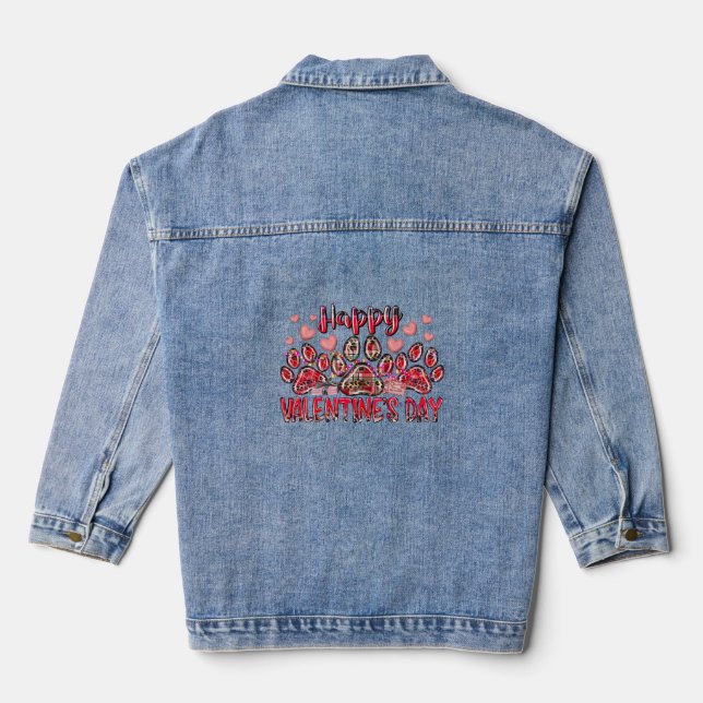 Veste En Jean Joyeux Valentines Jour chien animal (Verso)