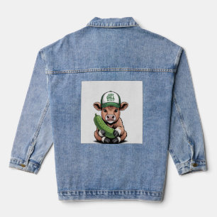Veste En Jean Juste Dill avec Cow PNG, Pickle Drôle