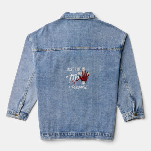 Veste En Jean Juste l'astuce promet Halloween Main Sanglante Cro