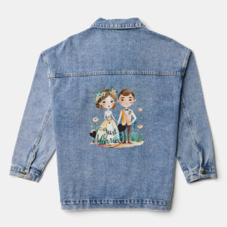 Veste En Jean juste marié - aquarelle couple design mariage