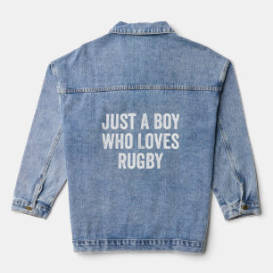 Veste En Jean Juste un garçon qui aime le joueur de rugby