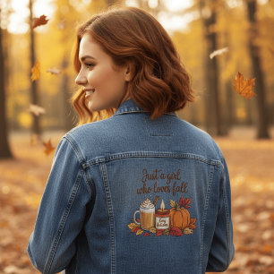 Veste En Jean Juste une Fille qui Aime l'Automne" Douces Vibrati