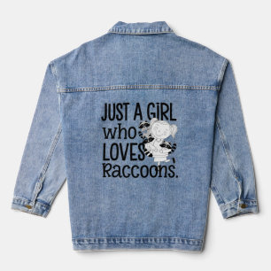 Veste En Jean juste une fille qui aime le design des ratons lave