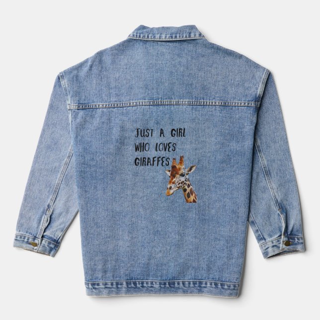 Veste En Jean Juste Une Fille Qui Aime Les Giraffes Mignonne Gir (Verso)