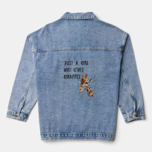 Veste En Jean Juste Une Fille Qui Aime Les Giraffes Mignonne Gir