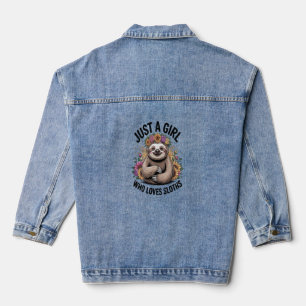 Veste En Jean juste une fille qui aime les paresseux
