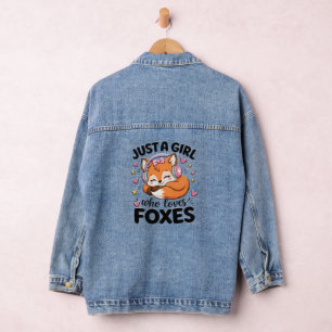 Veste En Jean Juste Une Fille Qui Aime Les Renards Citation Rose