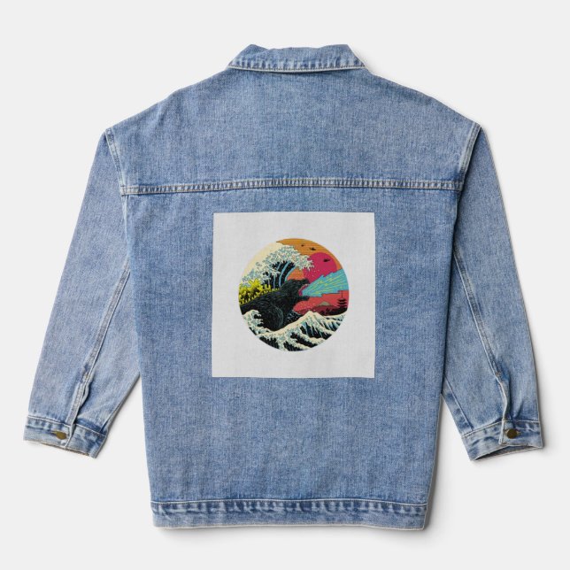 Veste En Jean Kaiju Waves Design (Verso)