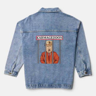 Veste En Jean KARMAGEDDON : Trump en prison Orange Jumpsuit Drôl