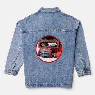 Veste En Jean Keeshond Noël Vieux Camion Peinture Chien Art
