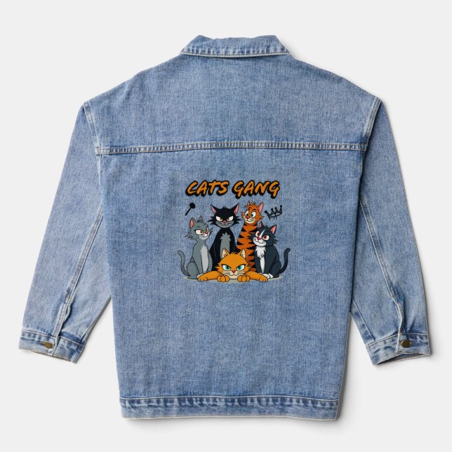 Veste En Jean La bande de chat (Verso)