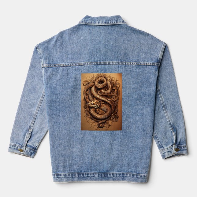 Veste En Jean La grâce du serpent : forme de tatouage de concept (Verso)