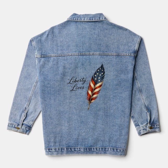 Veste En Jean La liberté vit dans la plume (Verso)