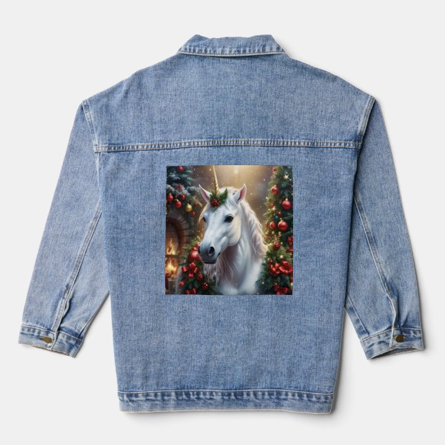 Veste En Jean « La Licorne de Noël » (Verso)