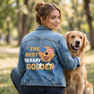 Veste En Jean La meilleure thérapie est un golden retriever – Pa