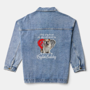 Veste En Jean La Moitié De Mon Coeur Est Au Ciel Avec Mon Bull A