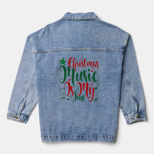 Veste En Jean La musique de Noël est ma confiture