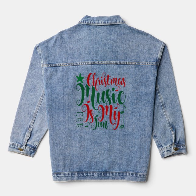Veste En Jean La musique de Noël est ma confiture (Verso)