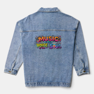 Veste En Jean La musique est la voix de l'âme Art Pop Rétro