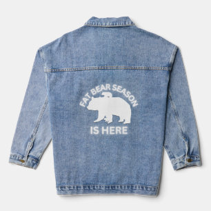 Veste En Jean La saison de l'ours gras est ici - blanc