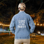 Veste En Jean La vie du Parti de la fête de la mariée<br><div class="desc">Superbe veste en denim. Parfait pour la photo avec la fête de la Mariée !</div>