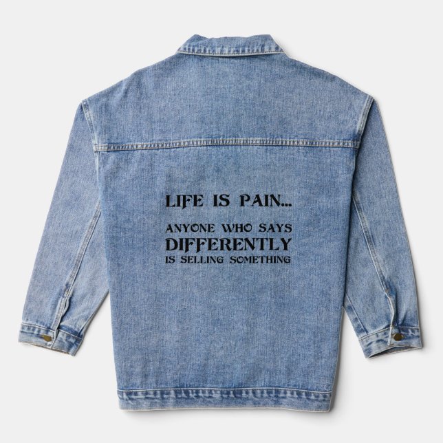 Veste En Jean La vie est la douleur (Verso)