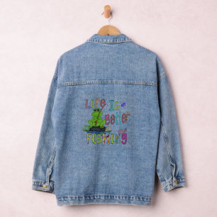 Veste En Jean La vie est meilleure Pêche Femme Denim Jacket