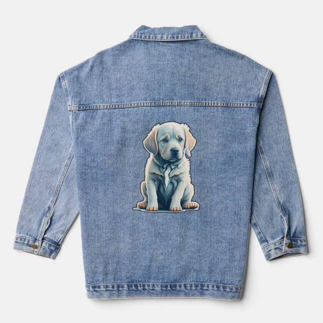 Veste En Jean Labrador Retriever Calme Puppy (Verso)