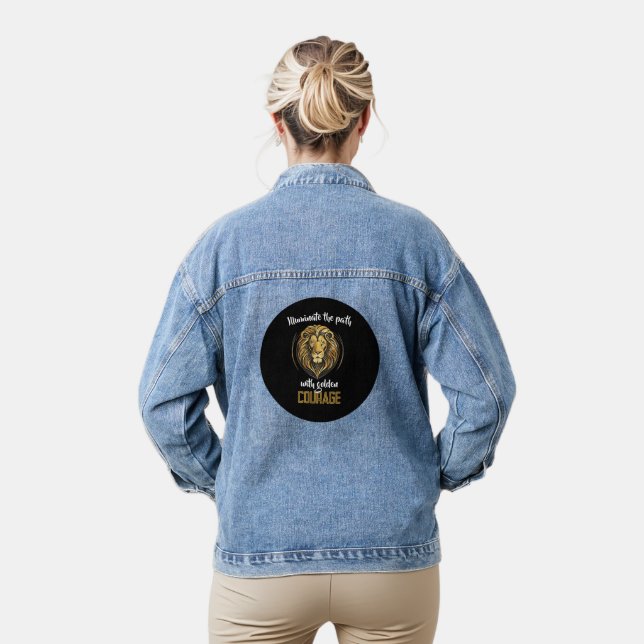 Veste En Jean "Laissez votre courage briller comme un lion doré. (Modèle)