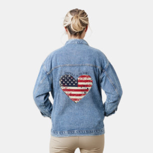 Veste En Jean L'Amérique patriotique est dans mon coeur