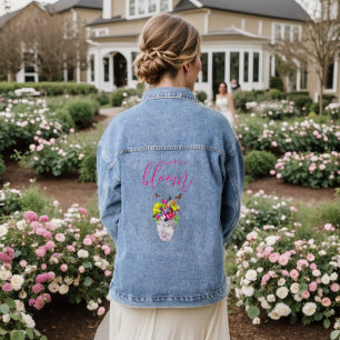 Veste En Jean L'amour dans la floraison Mariage