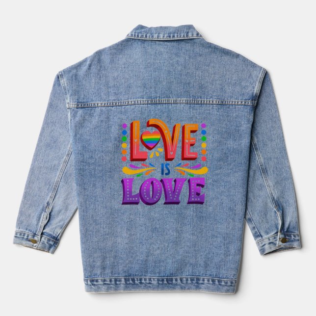 Veste En Jean L'amour est l'amour (Verso)