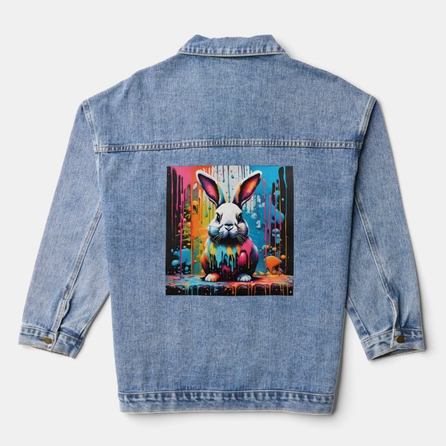 Veste En Jean Lapin avec éclaboussures (Verso)